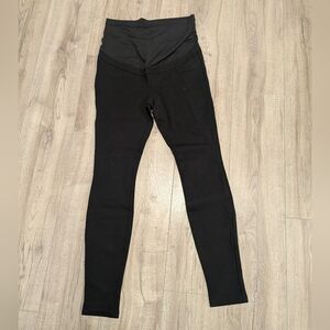 Women's Black Maternity Jeggings with Supportive Overband